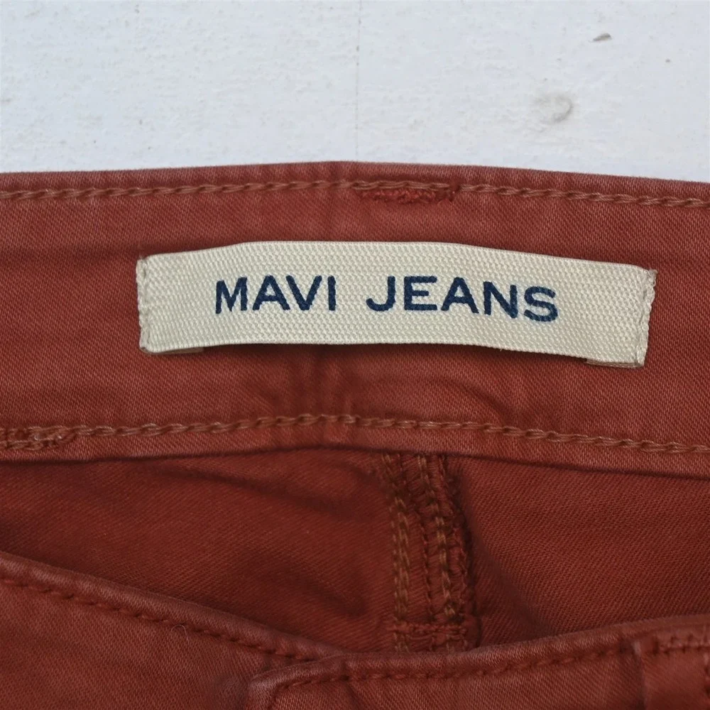 Mavi Jeans 33x32 Red Brushed Stretch Twill Zach Straight Mens Jeans